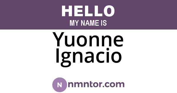 Yuonne Ignacio