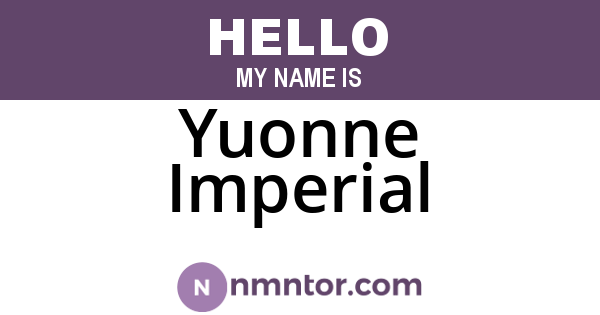 Yuonne Imperial