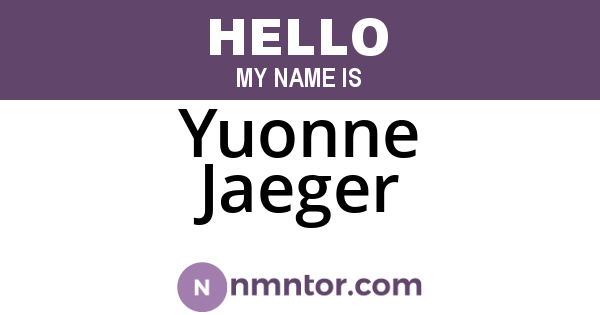 Yuonne Jaeger