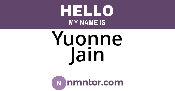 Yuonne Jain