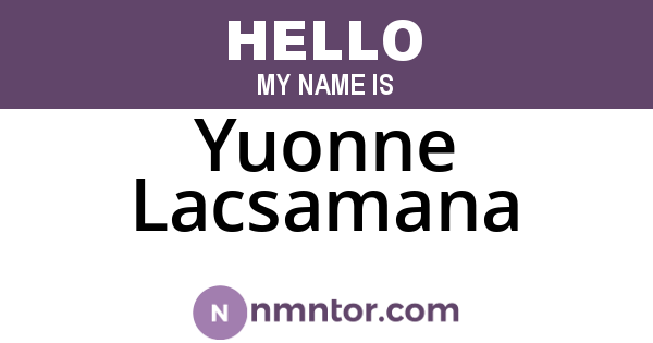 Yuonne Lacsamana