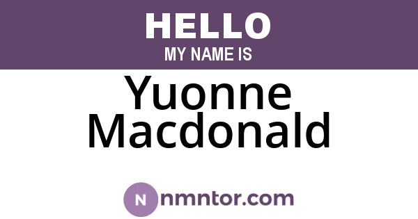 Yuonne Macdonald