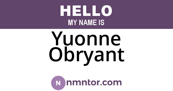 Yuonne Obryant