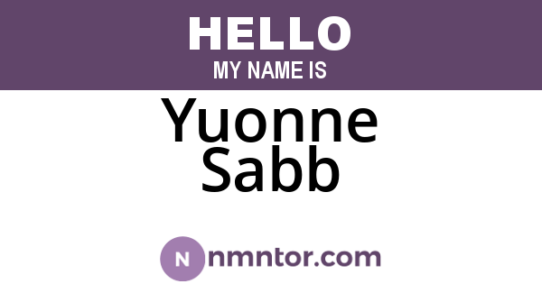 Yuonne Sabb