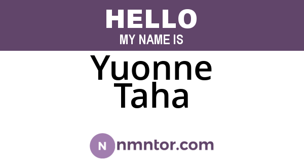 Yuonne Taha