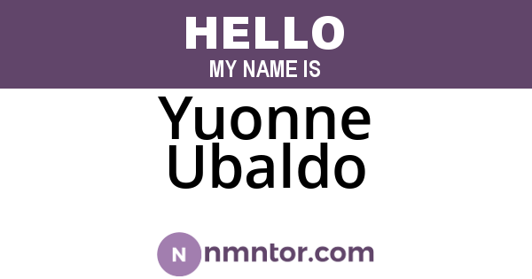 Yuonne Ubaldo