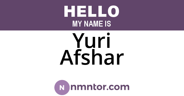 Yuri Afshar