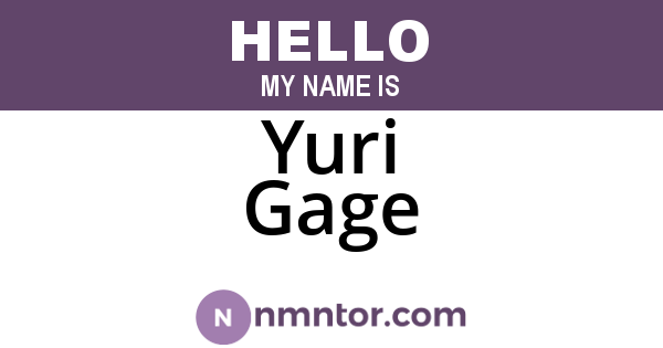 Yuri Gage