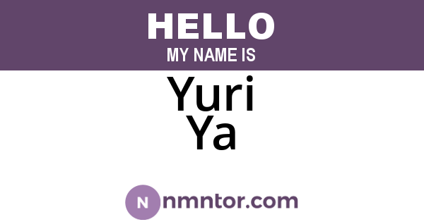 Yuri Ya