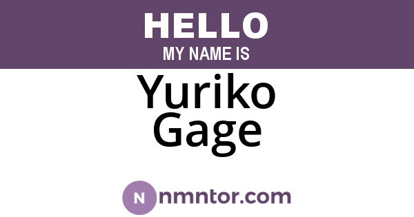 Yuriko Gage