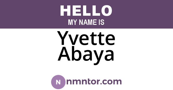 Yvette Abaya