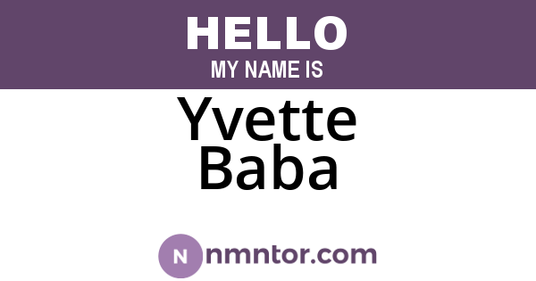 Yvette Baba