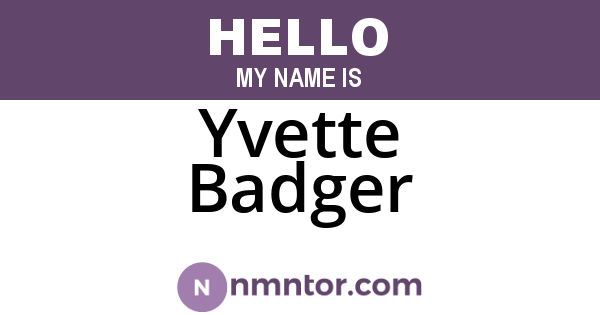 Yvette Badger