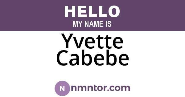 Yvette Cabebe