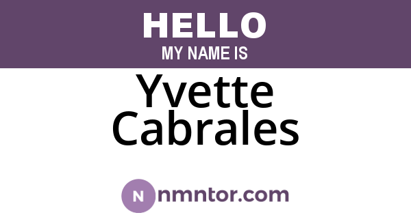 Yvette Cabrales