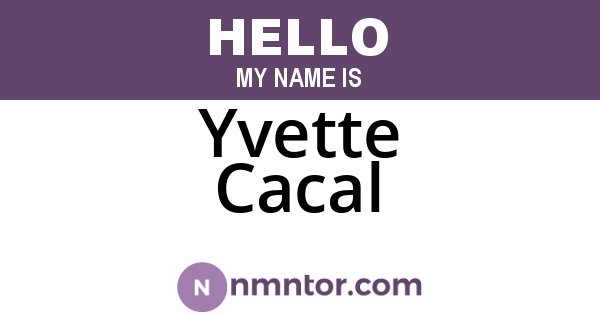 Yvette Cacal