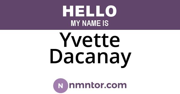Yvette Dacanay