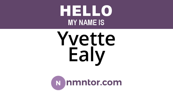 Yvette Ealy