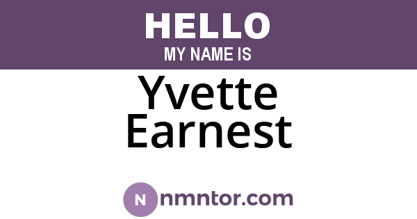 Yvette Earnest