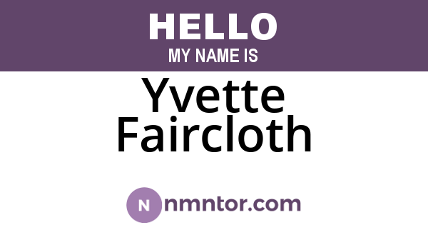 Yvette Faircloth
