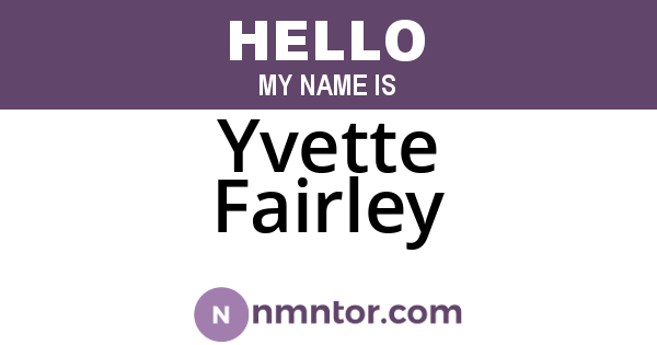 Yvette Fairley