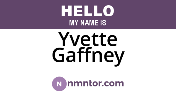 Yvette Gaffney