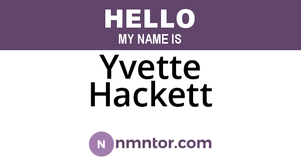 Yvette Hackett