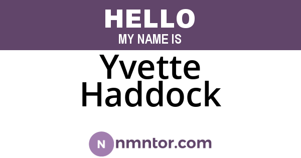 Yvette Haddock