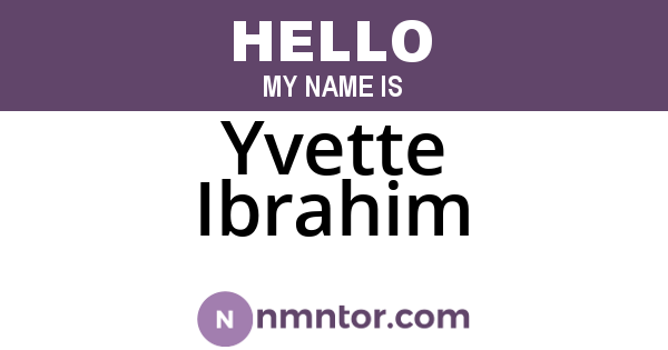 Yvette Ibrahim