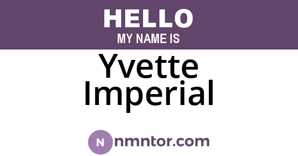 Yvette Imperial