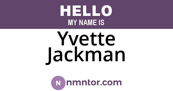 Yvette Jackman