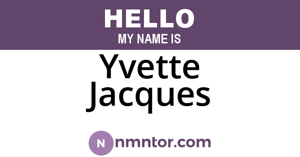 Yvette Jacques