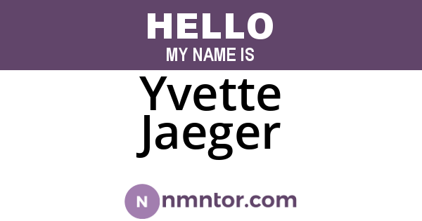 Yvette Jaeger