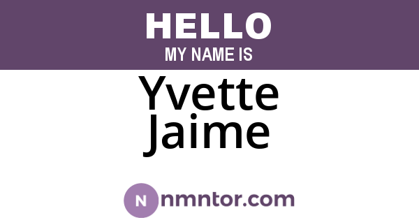 Yvette Jaime