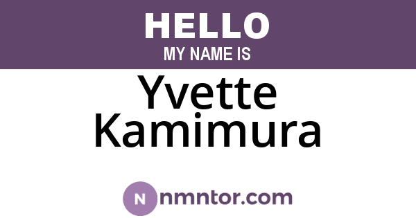Yvette Kamimura