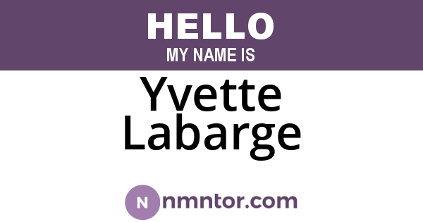 Yvette Labarge