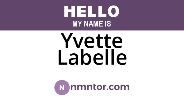 Yvette Labelle