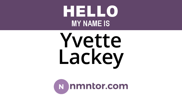 Yvette Lackey