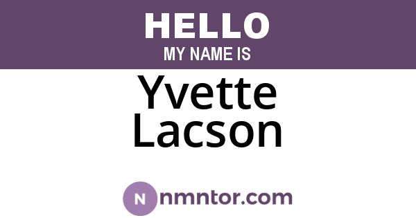 Yvette Lacson