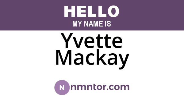 Yvette Mackay