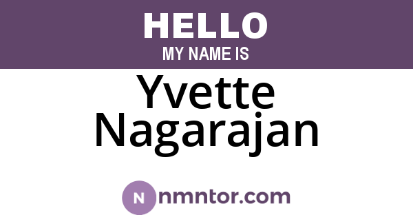 Yvette Nagarajan