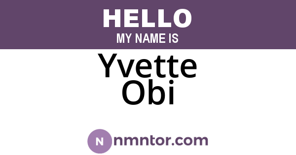 Yvette Obi