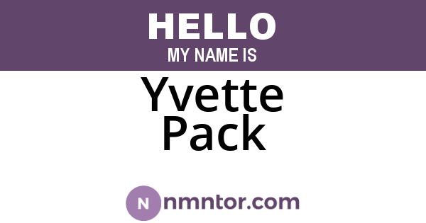 Yvette Pack