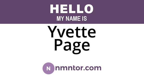 Yvette Page