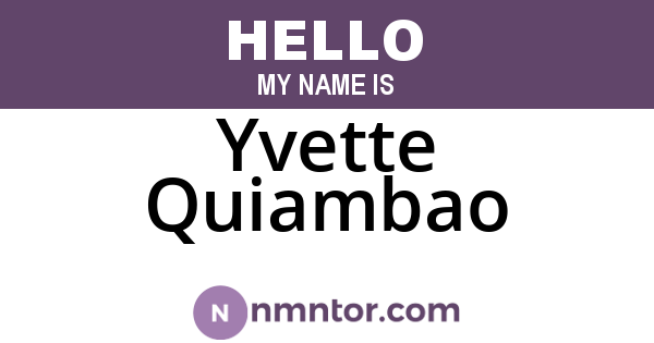 Yvette Quiambao