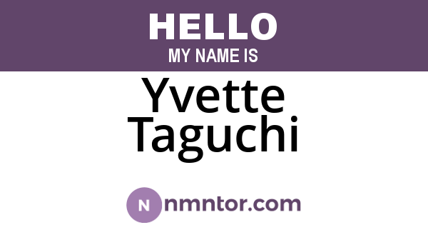 Yvette Taguchi