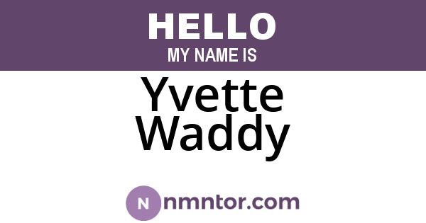 Yvette Waddy