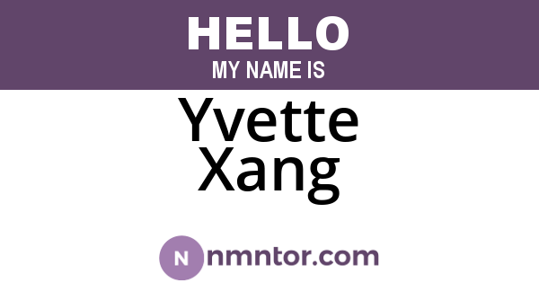 Yvette Xang