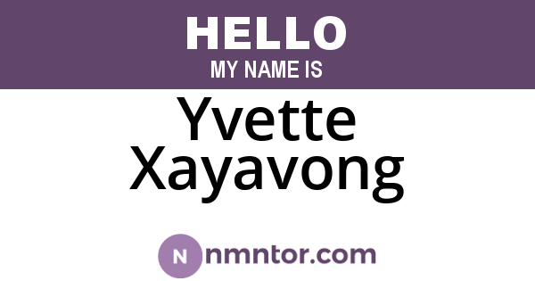 Yvette Xayavong