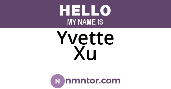 Yvette Xu